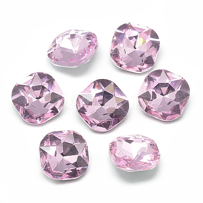 Pointed Back Glass Rhinestone Cabochons RGLA-T032-10x10mm-03-1
