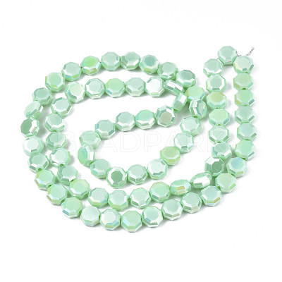 Electroplate Opaque Solid Color Glass Beads Strands EGLA-N002-27-A06-1