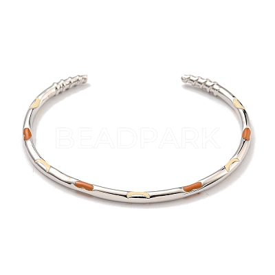 Brass Enamel Cuff Bangles for Women BJEW-G703-08B-P-1