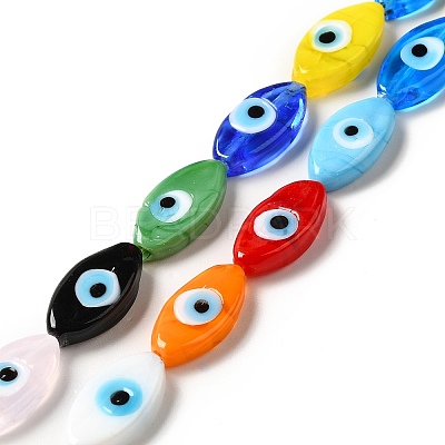 Handmade Evil Eye Lampwork Beads Strands LAMP-G154-06-1