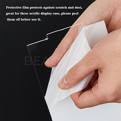 3-Tier Rectangle Transparent Acrylic Minifigures Display Case ODIS-WH0099-08A-1