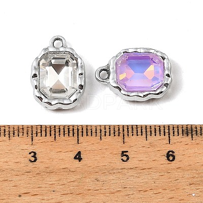 UV Plating Alloy Glass Pendants FIND-K032-33P-1