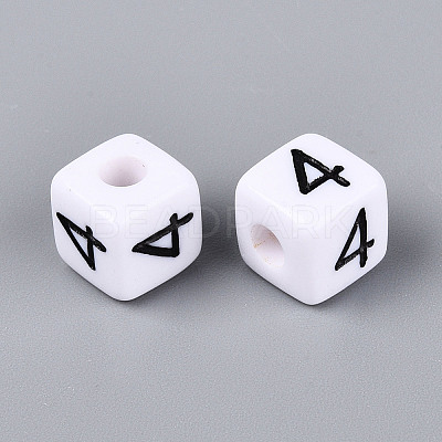 Opaque Acrylic European Large Hole Beads SACR-N020-01B-05-1