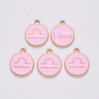 Alloy Enamel Pendants X-ENAM-S124-01B-09K-1