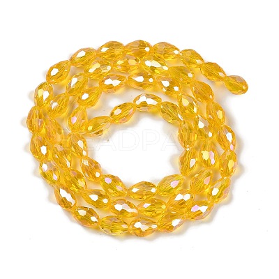 Transparent Electroplate Glass Beads Strands EGLA-N013-T6mm-B04-1