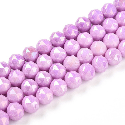 Anti-Tarnish Electroplate Glass Beads Strands GLAA-N010-8mm-10-1
