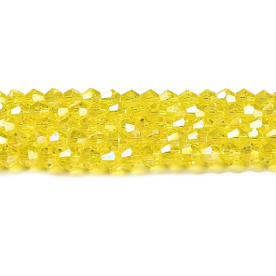 Transparent Electroplate Glass Beads Strands GLAA-F029-3mm-A21-1