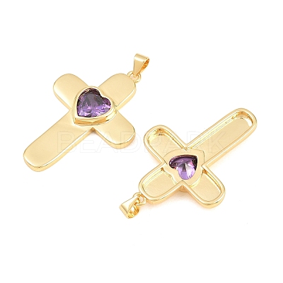 Brass Glass Pendants KK-P353-12G-1