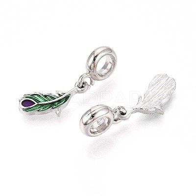 Rack Plating Alloy Enamel European Dangle Charms MPDL-N039-039-1