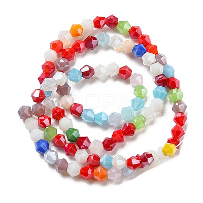 Opaque Solid Color Electroplate Glass Beads Strands EGLA-A039-P4mm-A16-1