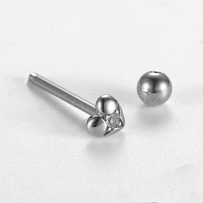 316L Surgical Stainless Steel Micro Pave Clear Cubic Zirconia Tongue Rings FS-WG6EDE0-02-1