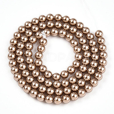 Baking Paint Pearlized Glass Pearl Bead Strands HY-N002-4mm-A06-1