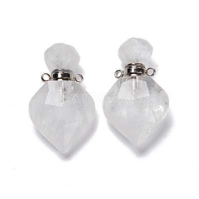 Natural Quartz Crystal Perfume Bottle Pendants G-D058-11P-03-1