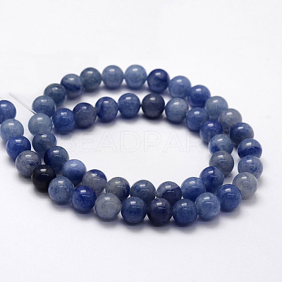 Dyed & Heated Natural Blue Aventurine Beads Strands X-G-F380-6mm-1