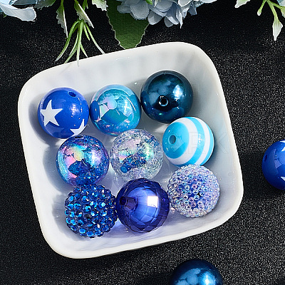 20Pcs 10 Styles Acrylic & Resin Beads Sets DIY-PA0001-02C-1