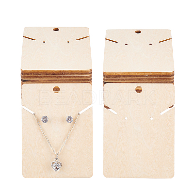 Wood Earring Display Card with Hanging Hole DIY-WH0320-20F-1