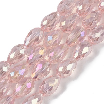 Transparent Electroplate Glass Beads Strands EGLA-N013-T4mm-B18-1