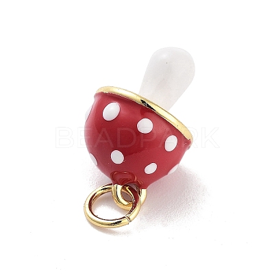 Real 18K Gold Plated Rack Plating Brass Enamel Charms X-KK-M293-24G-02-1