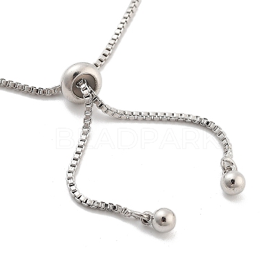 Brass Pave Clear Cubic Zirconia Horse Eye Box Chain Slider Bracelets BJEW-YWC0002-06B-P-1
