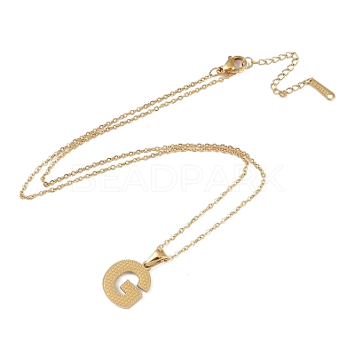 Ion Plating(IP) Initial Letter 304 Stainless Steel Pendant Necklaces NJEW-M199-01G-G-1