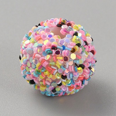 Opaque Acrylic Beads MACR-WH0010-12C-1