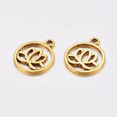 Tibetan Style Filigree Alloy Pendants X-TIBEP-5354-AG-LF-1