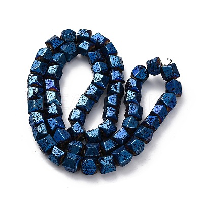 Electroplated Natural Lava Rock Beads Strands G-A256-D01-01C-1