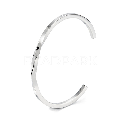 Non-Tarnish 304 Stainless Steel Cuff Bangles BJEW-K222-02P-1