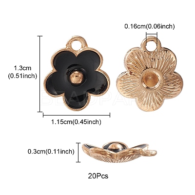 Light Gold Plated Alloy Enamel Pendants ENAM-YW0002-20E-1