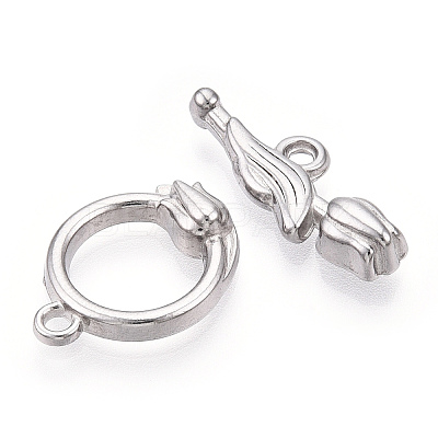 Non-Tarnish 304 Stainless Steel Toggle Clasps STAS-A092-05P-1-1