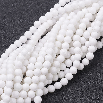 Natural Mashan Jade Round Beads Strands G-D263-4mm-XS01-1
