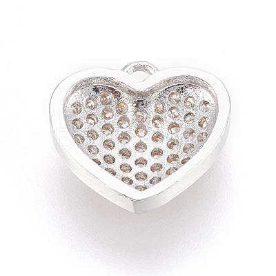Brass Micro Pave Cubic Zirconia Charms KK-O112-08P-1