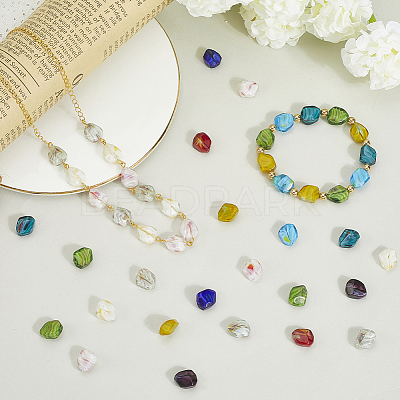 120Pcs 10 Colors Handmade Gold Sand Lampwork Beads Strands LAMP-PA0001-13-1