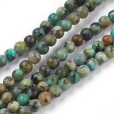 Natural African Turquoise(Jasper) Beads Strands X-TURQ-G037-4mm-1