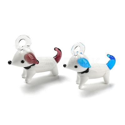 Handmade Lampwork Puppy Pendants LAMP-X262-M-1