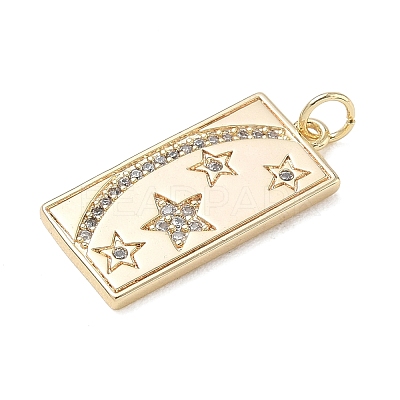 Brass Micro Pave Clear Cubic Zirconia Pendants CU-CBAFF5B-15G-1