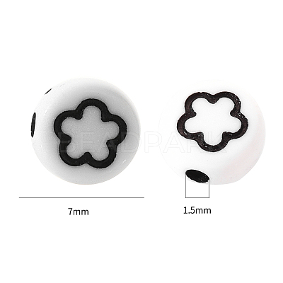 Opaque White Acrylic Beads SACR-YW0001-21B-1