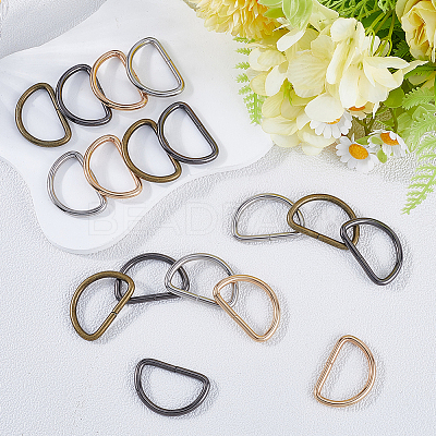 20Pcs 4 Colors Iron D Rings IFIN-SP0001-23C-1