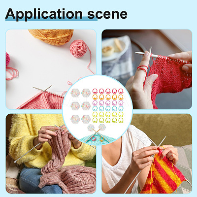 Hexagon with Polka Dot Pattern Food Grade Eco-Friendly Silicone Knitting Needle Stoppers DIY-NB0010-70-1