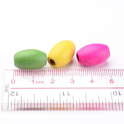 Mixed Color Barrel Natural Wood Beads for Jewelry Making X-TB231Y-1