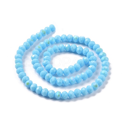 Electroplate Opaque Solid Color Glass Beads Strands EGLA-A034-P1mm-L11-1