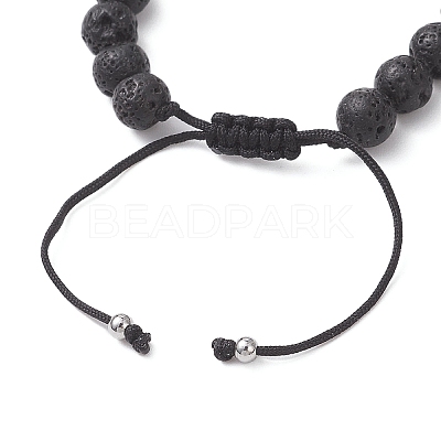 Natural Mixed Gemstone & Lava Rock Beads Braided Bead Bracelets for Women BJEW-JB12924-1