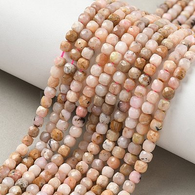 Natural Pink Opal Beads Strands G-Z104-C01-4mm-1