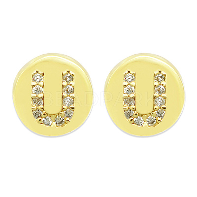 Brass Micro Pave Clear Cubic Zirconia Beads KK-T030-LA843-UX3-1