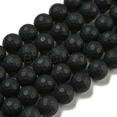 Natural Black Onyx Beads Strands G-D710-8mm-06-1