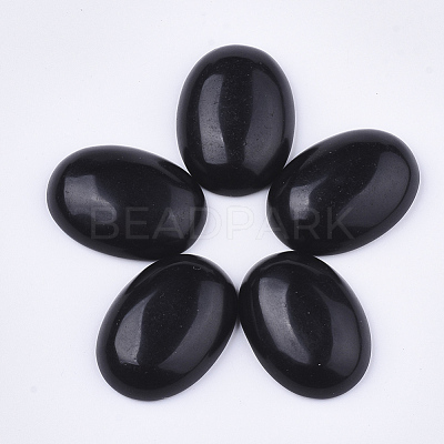 Natural Black Obsidian Cabochons G-S349-25A-02-1