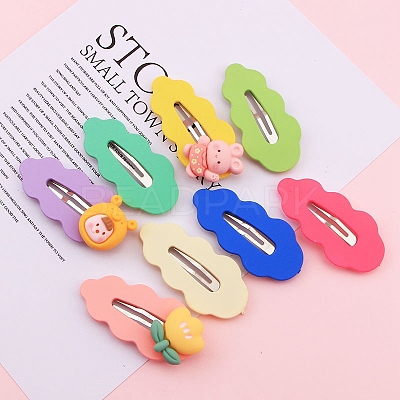 Cute Cream Color Leaf Shape Alloy Snap Hair Clips OHAR-PW0003-094-1