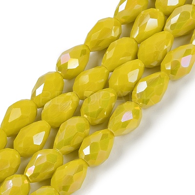 Opaque Solid Color Electroplate Glass Beads Strands EGLA-N013-P4mm-B06-1