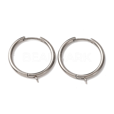 201 Stainless Steel Hoop Earring Findings STAS-D379-06A-P-1