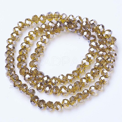 Electroplate Glass Beads Strands EGLA-A034-T6mm-A12-1